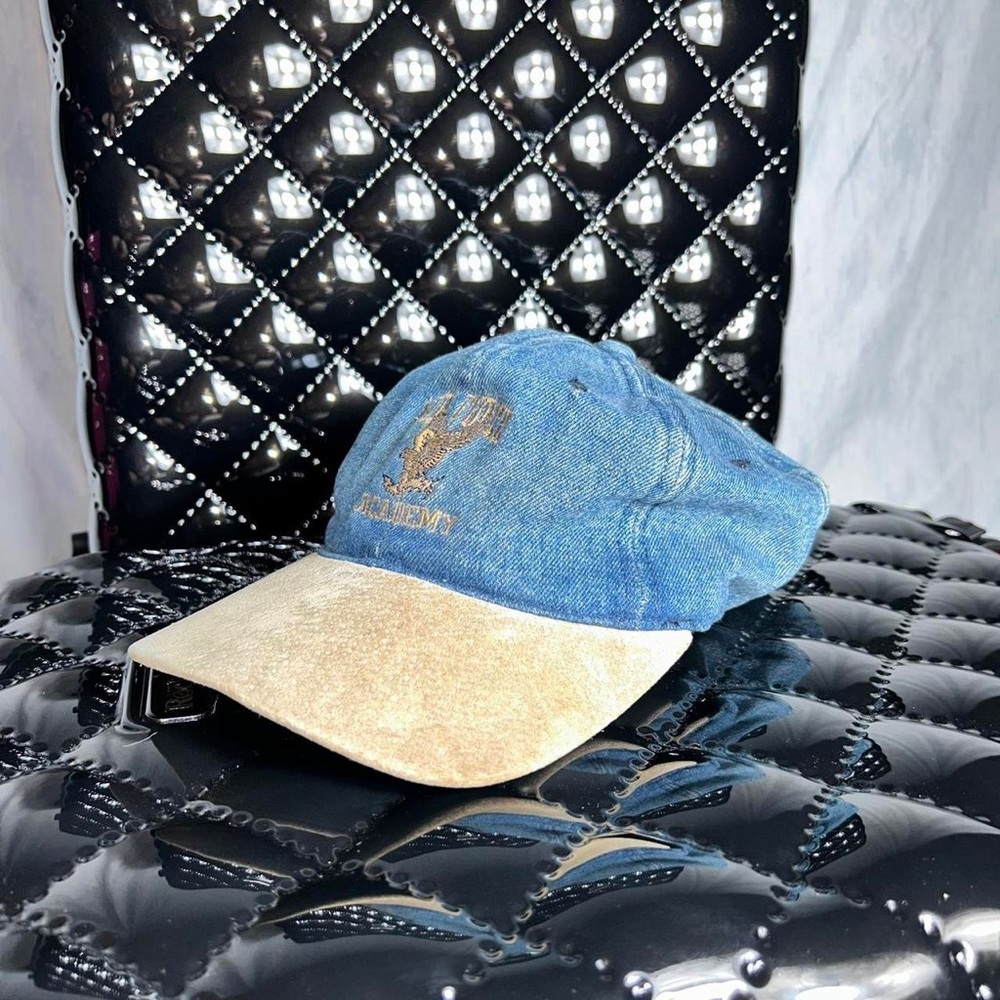 Vintage GEAR Air Force baseball cap with adjustable leather strap and suede bill